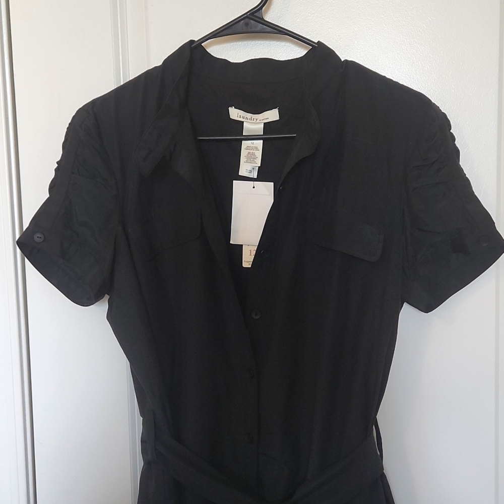 Laundry By Design Black Silk Cotton Blend - Size 12 (fits like 8/10 Junior) - Picture 2 of 16